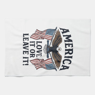 Amerika Liebe Es Oder Verlasse Es Patriotischer Ad Geschirrtuch