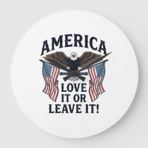 Amerika Liebe Es Oder Verlasse Es Patriotischer Ad Große Wanduhr