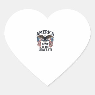 Amerika Liebe Es Oder Verlasse Es Patriotischer Ad Herz-Aufkleber