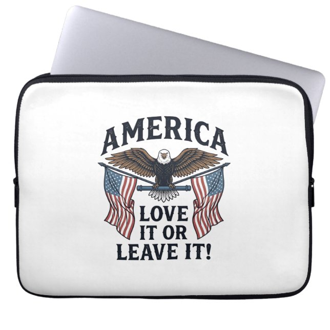 Amerika Liebe Es Oder Verlasse Es Patriotischer Ad Laptopschutzhülle (Vorderseite)
