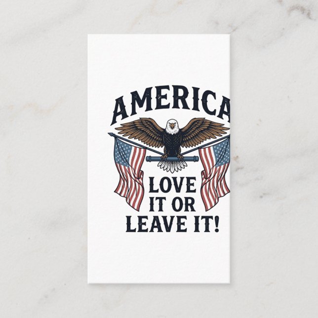 Amerika Liebe Es Oder Verlasse Es Patriotischer Ad Visitenkarte (Vorderseite)