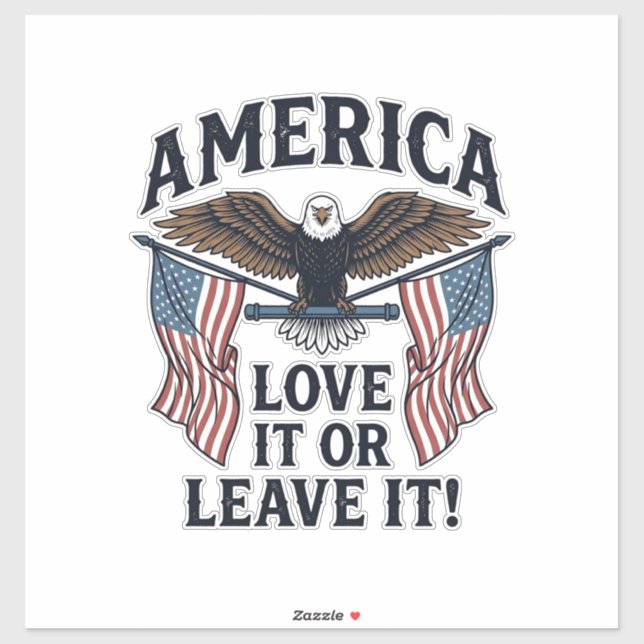 Amerika Liebe Es Oder Verlasse Es Patriotisches Ad Aufkleber (Blatt)
