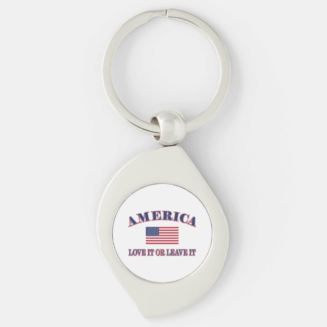 Amerika Liebe es oder verlasse es Schlüsselanhänger (Vorderseite)