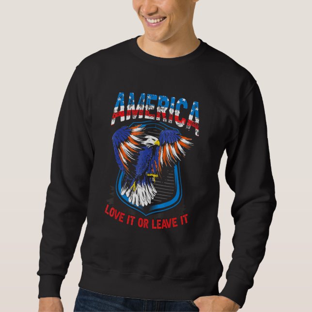 Amerika Liebe es oder Verlasse es uns eifrig stolz Sweatshirt (Vorderseite)