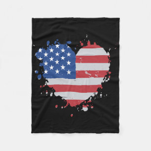 Amerika Liebe Flag USA Herz 4. Juli Amerika P Fleecedecke