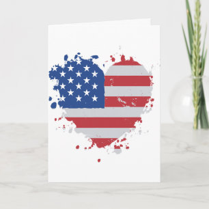 Amerika Liebe Flagge USA Herz 4. Juli Amerikanisch Karte