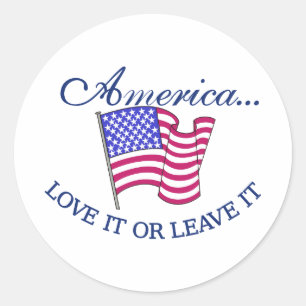 Amerika... Liebe oder Verlass Runder Aufkleber