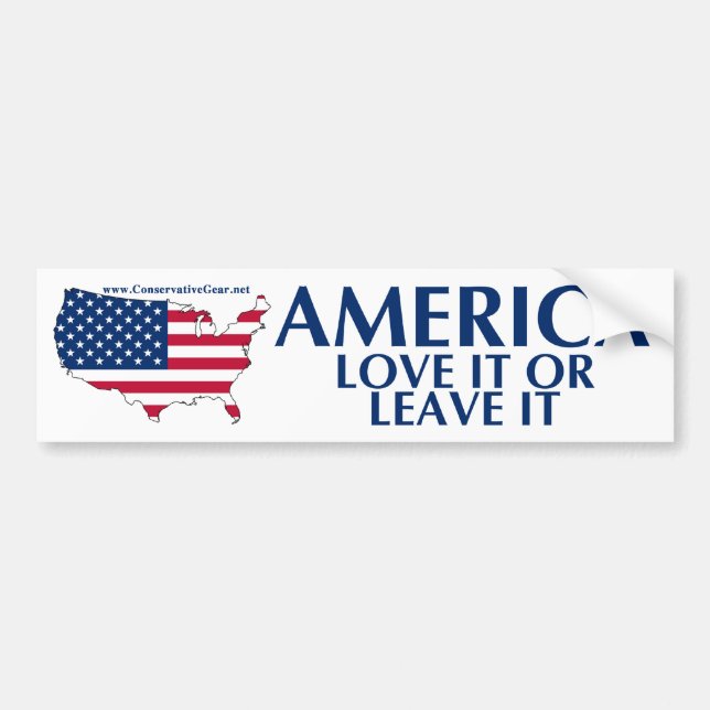 Amerika, Liebe verlässt es oder es Autoaufkleber (Vorne)