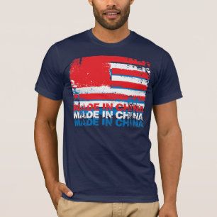 Amerika machte in der China - überlagert - Weiß T-Shirt