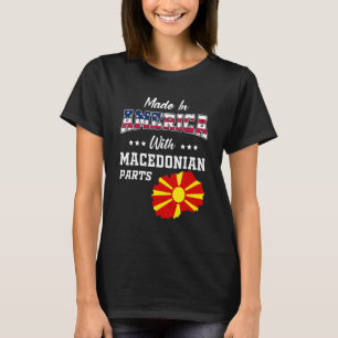 Amerika Mazedonien Teile Mazedonien Karte USA Flag T-Shirt