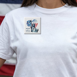 Amerika Mein Herzensfeuer 1776-2026 Patriotisch Button
