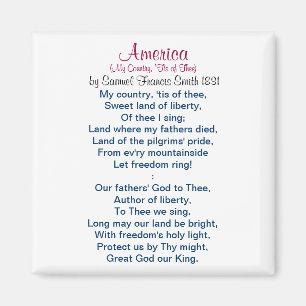 Amerika (mein Land, 'Tis von Thee) 1831 Magnet