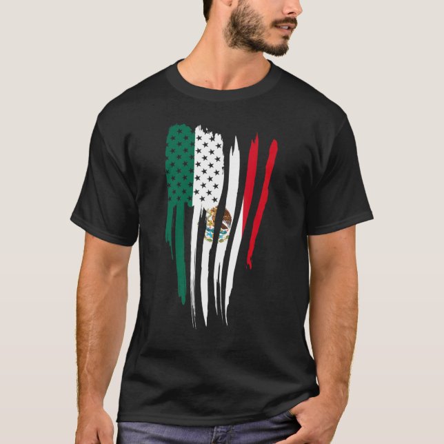 Amerika Mexiko Flagge Mexikanischer Wurzeln Amerik T-Shirt (Vorderseite)