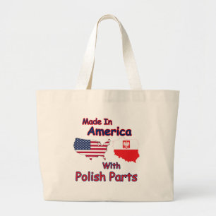 Amerika mit polnischen Teilen Jumbo Stoffbeutel