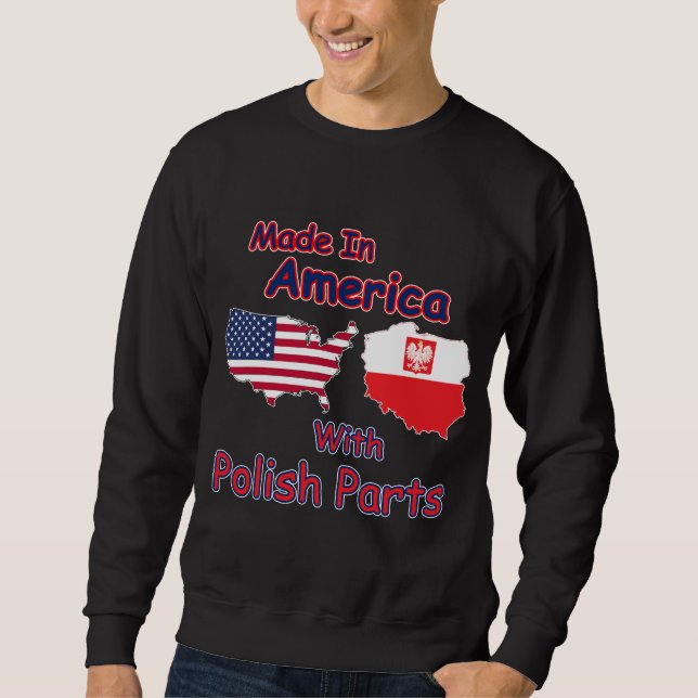 Amerika mit polnischen Teilen Sweatshirt (Vorderseite)