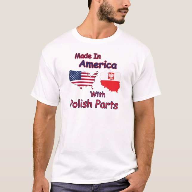 Amerika mit polnischen Teilen T-Shirt (Vorderseite)