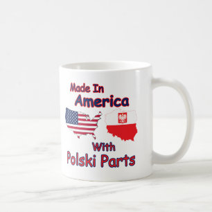 Amerika mit Polski-Teilen Kaffeetasse