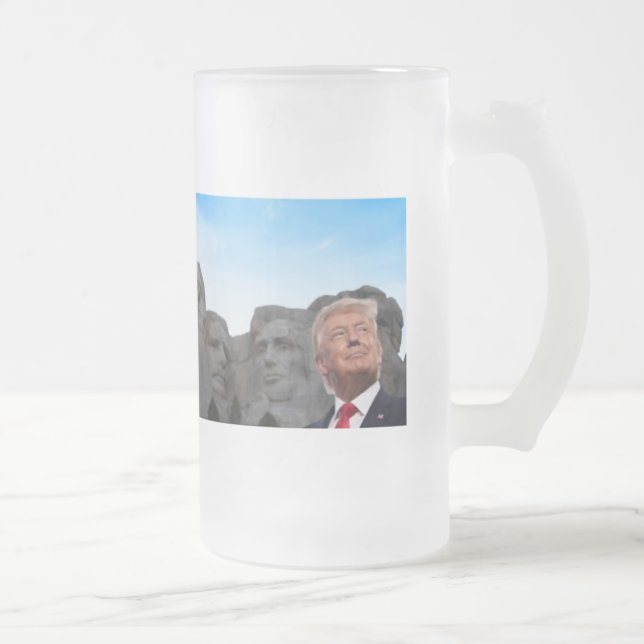 AMERIKA MT. RUSHMORE- UND TRUMP-GLASDESIGN MATTGLAS BIERGLAS (Rechts)