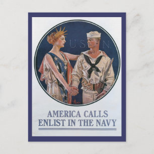 Amerika nennt Weltkrieg II Postkarte