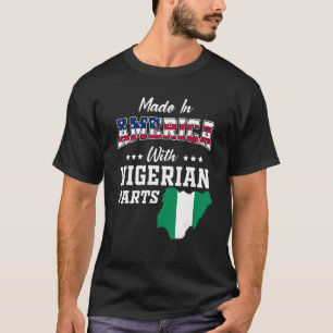 Amerika - Nigeria - Teile Nigerias Karte USA Flagg T-Shirt