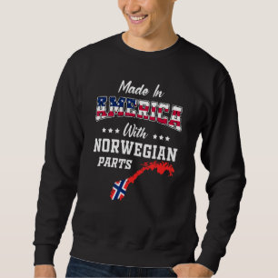 Amerika Norwegische Teile Norwegen Karte USA-Flagg Sweatshirt