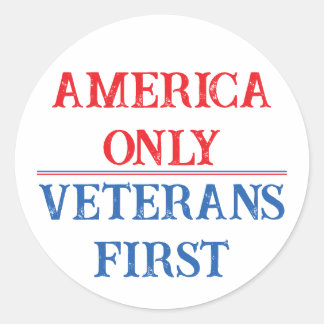 Amerika nur Veteranen zuerst - Version 01 Runder Aufkleber