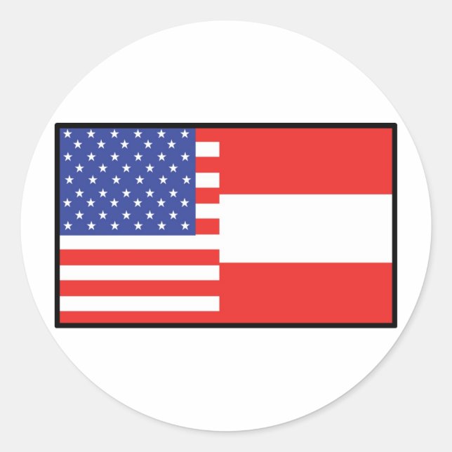 Amerika Österreich Runder Aufkleber (Vorderseite)