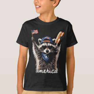 Amerika patriotischer Waschbär T-Shirt