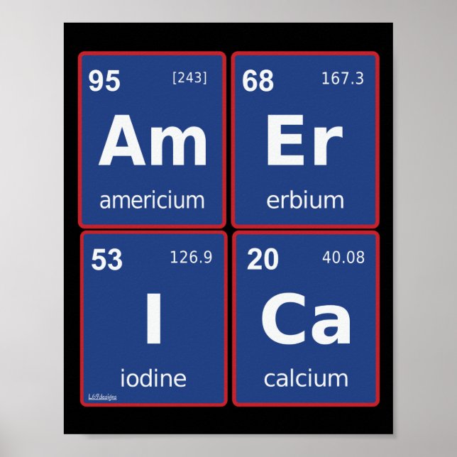 AMERIKA-Periodenquadrat Poster (Vorne)