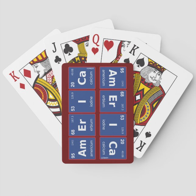 AMERIKA-Periodensystem Spielkarten (Rückseite)