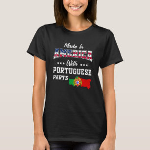 Amerika Portugiesisch Teile Portugal Karte USA-Fla T-Shirt