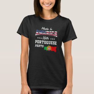Amerika Portugiesisch Teile Portugal Karte USA-Fla T-Shirt