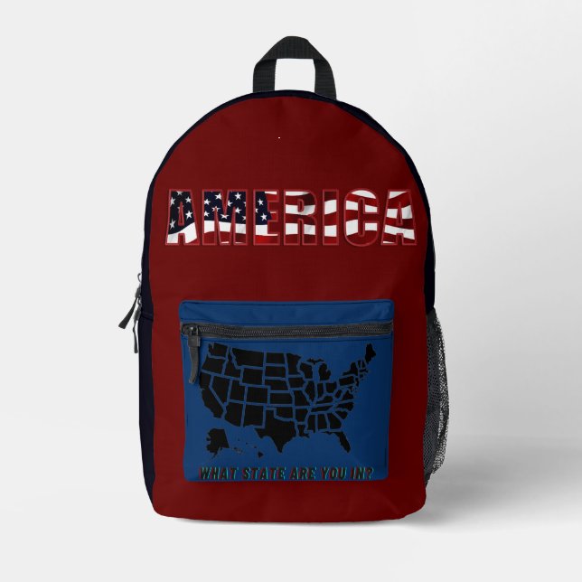 Amerika Red White Blue Rucksack (Vorderseite)