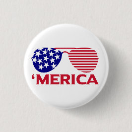 Amerika Red White Blue Sonnenbrille Button