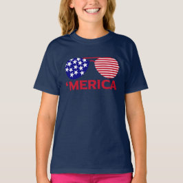 Amerika Red White Blue Sonnenbrille T-Shirt