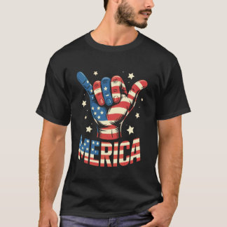 Amerika Rock Schild 4. Juli Vintage Amerikanische  T-Shirt