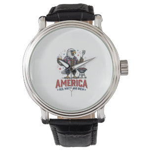 Amerika Rot Weiß Und Brau Adler BBQ-Shirt (7)_1 Armbanduhr
