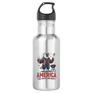 Amerika Rot Weiß Und Brau Adler BBQ-Shirt (7)_1 Edelstahlflasche