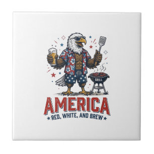 Amerika Rot Weiß Und Brau Adler BBQ-Shirt (7)_1 Fliese