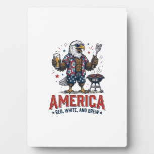 Amerika Rot Weiß Und Brau Adler BBQ Shirt (7)_1 Fotoplatte