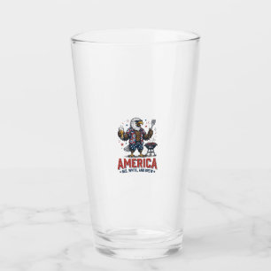 Amerika Rot Weiß Und Brau Adler BBQ Shirt (7)_1 Glas