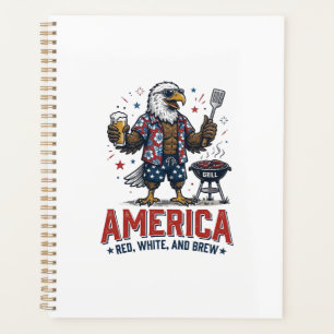 Amerika Rot Weiß Und Brau Adler BBQ Shirt (7)_1 Planer