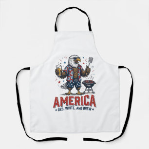 Amerika Rot Weiß Und Brau Adler BBQ Shirt (7)_1 Schürze