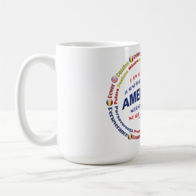 Amerika - Rumänisch  Kaffeetasse (Links)