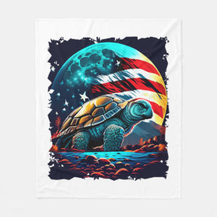 Amerika-Schildkröte unter Mond mit amerikanischer Fleecedecke
