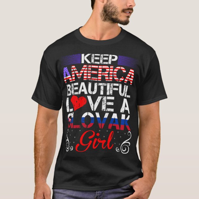 Amerika Schöne Liebe Slowakisches Girl-Geschenk T-Shirt (Vorderseite)