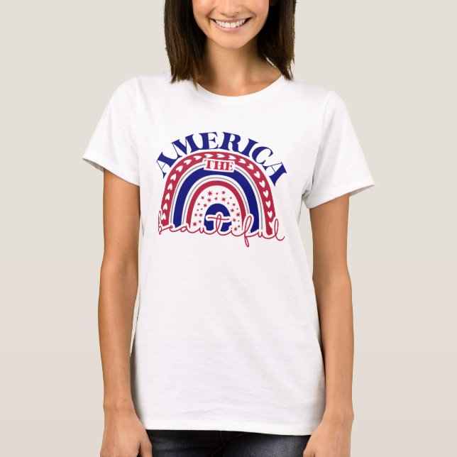 Amerika Schöner Regenbogen T-Shirt (Vorderseite)