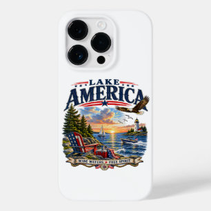 Amerika-Seeleopard Sonnenuntergang Patriotischer A Case-Mate iPhone 14 Pro Hülle