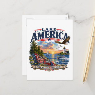Amerika-Seeleopard Sonnenuntergang Patriotischer A Feiertagspostkarte