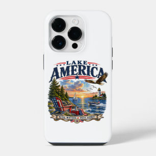 Amerika-Seeleopard Sonnenuntergang Patriotischer A iPhone 14 Pro Hülle